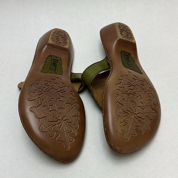 Born Women’s Sz 8 Green Sandals Leather Upper - Picture 5 of 8